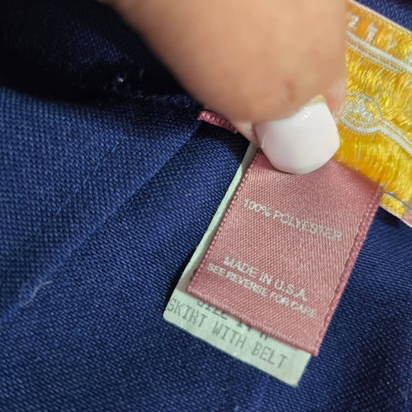 Vintage Worthington Pencil Skirt Womens 14 Navy Blue Midi Wool Blend Career USA - Picture 5 of 14